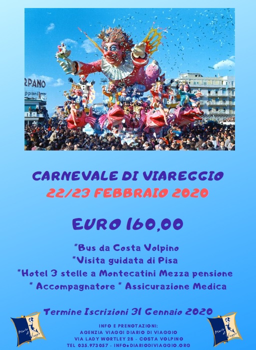 Proposta Diario di Viaggio Costa Volpino - Carnevale 2020